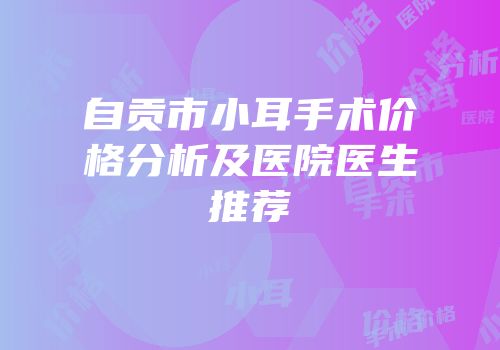 自贡市小耳手术价格分析及医院医生推荐