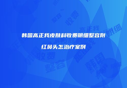 韩国高正我皮肤科收费明细整容附红鼻头怎治疗案例
