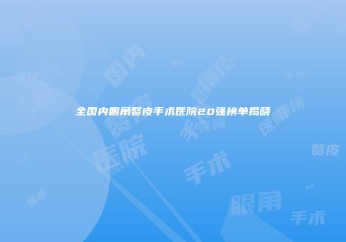全国内眼角赘皮手术医院20强榜单揭晓