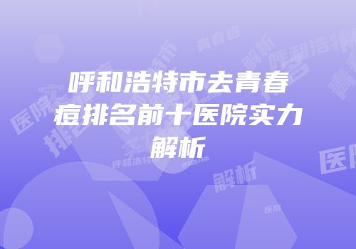 呼和浩特市去青春痘排名前十医院实力解析