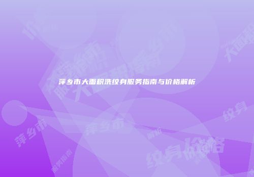 萍乡市大面积洗纹身服务指南与价格解析