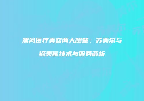 漯河医疗美容两大翘楚：苏美尔与缔美俪技术与服务解析