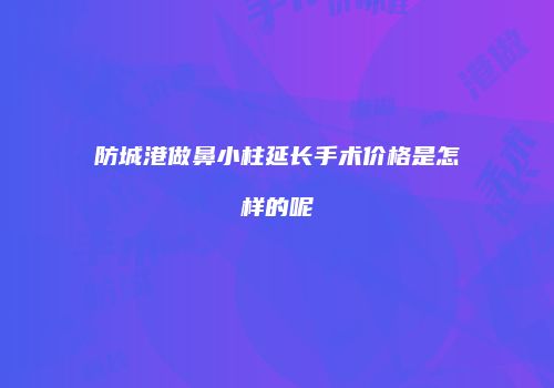 防城港做鼻小柱延长手术价格是怎样的呢