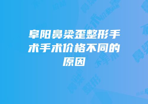 阜阳鼻梁歪整形手术手术价格不同的原因