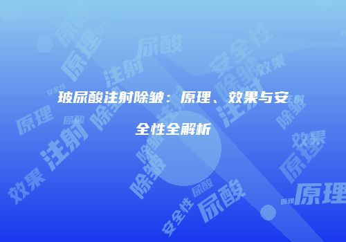 玻尿酸注射除皱：原理、效果与安全性全解析