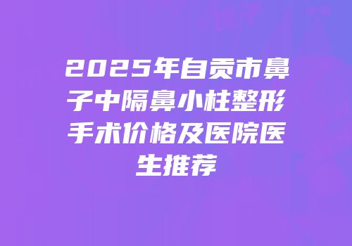 2025年自贡市鼻子中隔鼻小柱整形手术价格及医院医生推荐