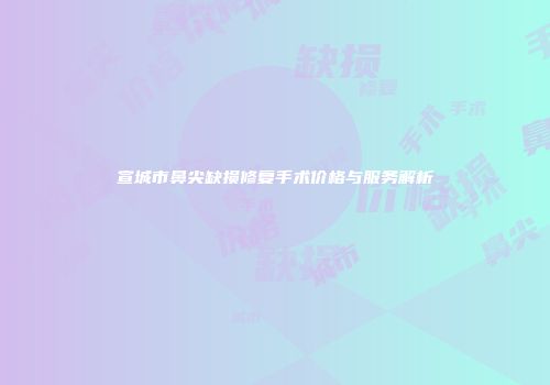 宣城市鼻尖缺损修复手术价格与服务解析