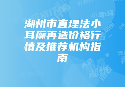 湖州市直埋法小耳廓再造价格行情及推荐机构指南