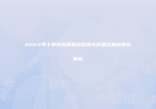 2025年十堰市脸部玻尿酸填充价格及机构推荐解析