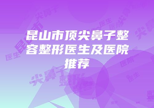昆山市顶尖鼻子整容整形医生及医院推荐