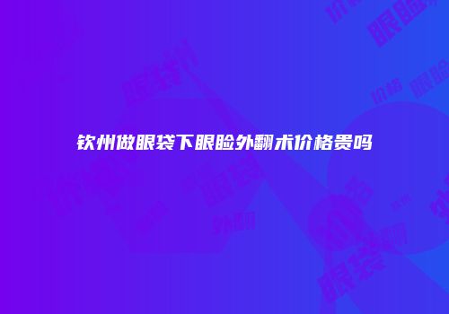 钦州做眼袋下眼睑外翻术价格贵吗