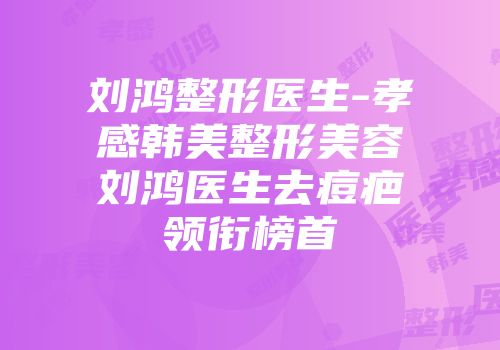 刘鸿整形医生-孝感韩美整形美容刘鸿医生去痘疤领衔榜首