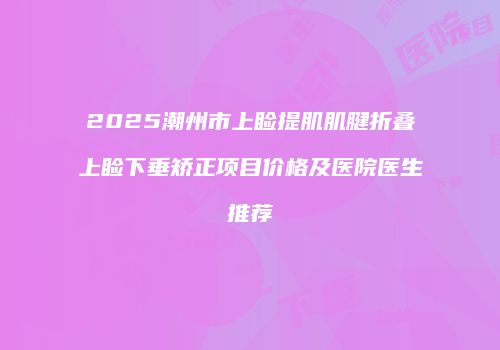 2025潮州市上睑提肌肌腱折叠上睑下垂矫正项目价格及医院医生推荐