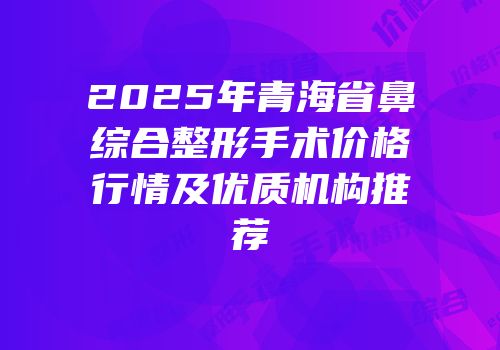 2025年青海省鼻综合整形手术价格行情及优质机构推荐