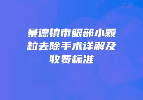 景德镇市眼部小颗粒去除手术详解及收费标准