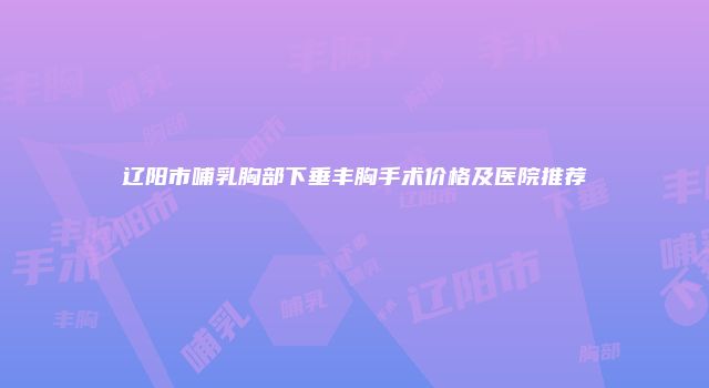 辽阳市哺乳胸部下垂丰胸手术价格及医院推荐