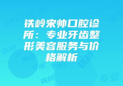 铁岭宋帅口腔诊所：专业牙齿整形美容服务与价格解析