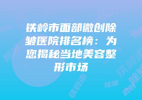 铁岭市面部微创除皱医院排名榜：为您揭秘当地美容整形市场