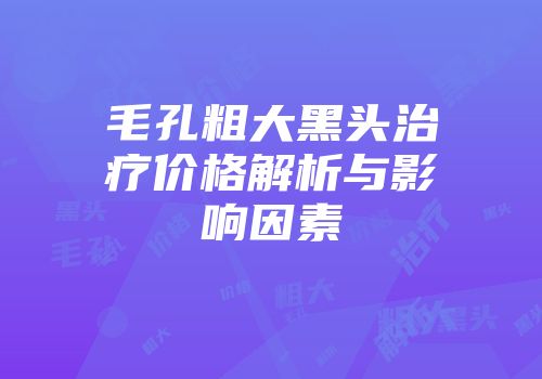 毛孔粗大黑头治疗价格解析与影响因素