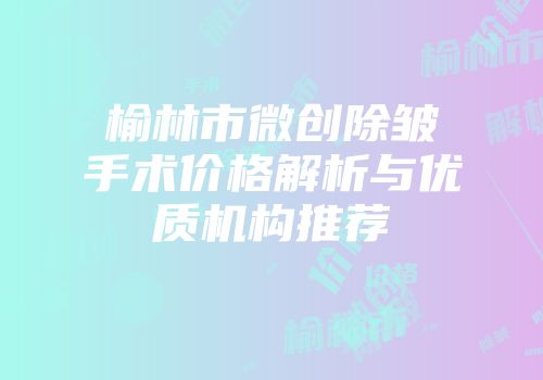 榆林市微创除皱手术价格解析与优质机构推荐
