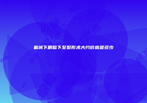 盐城下眼睑下至整形术大约价格是多少