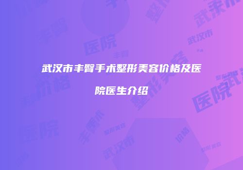 武汉市丰臀手术整形美容价格及医院医生介绍