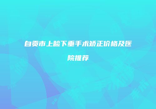 自贡市上睑下垂手术矫正价格及医院推荐