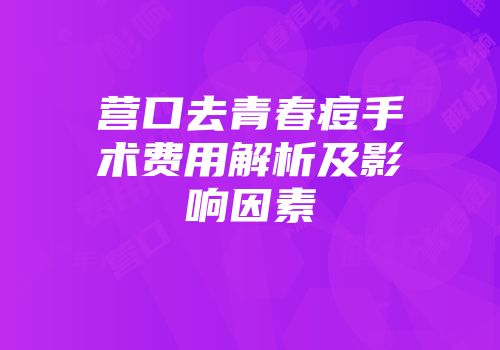 营口去青春痘手术费用解析及影响因素