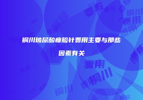 铜川玻尿酸瘦脸针费用主要与那些因素有关