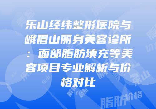乐山经纬整形医院与峨眉山丽身美容诊所：面部脂肪填充等美容项目专业解析与价格对比