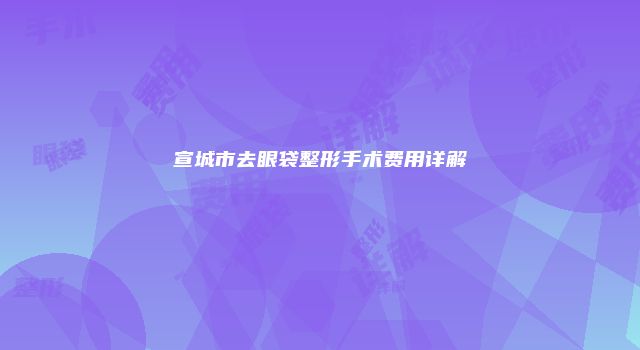 宣城市去眼袋整形手术费用详解