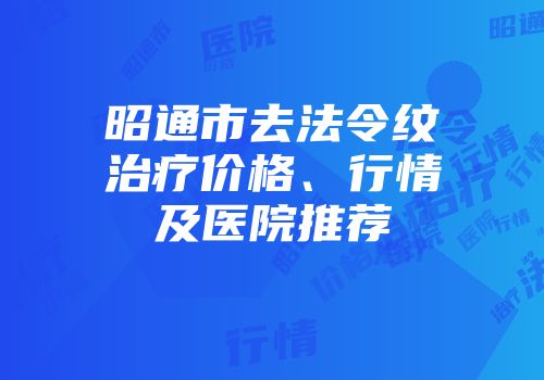 昭通市去法令纹治疗价格、行情及医院推荐