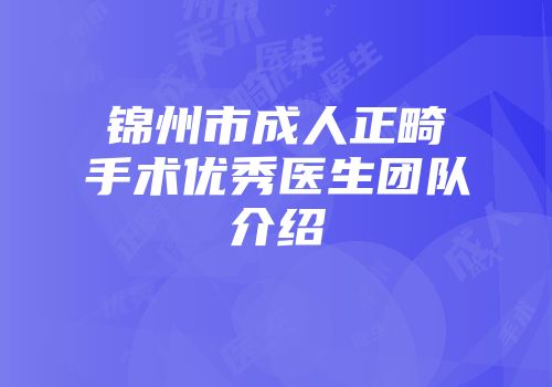 锦州市成人正畸手术优秀医生团队介绍