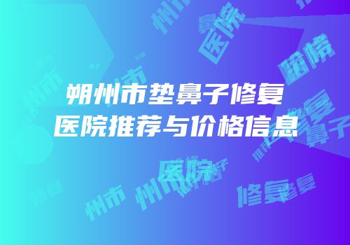 朔州市垫鼻子修复医院推荐与价格信息
