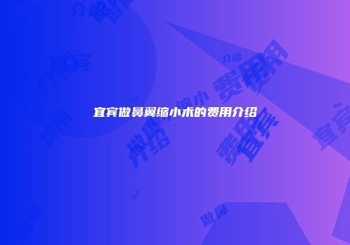 宜宾做鼻翼缩小术的费用介绍