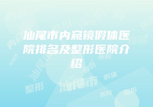 汕尾市内窥镜假体医院排名及整形医院介绍