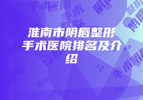 淮南市阴唇整形手术医院排名及介绍