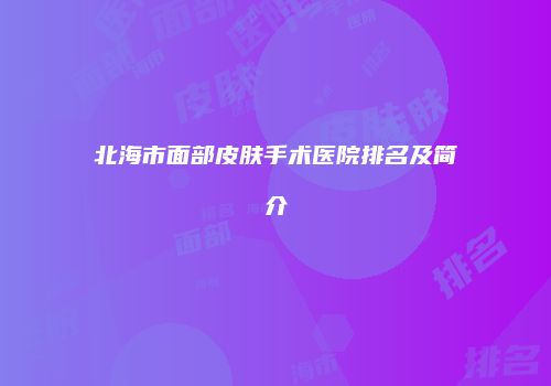 北海市面部皮肤手术医院排名及简介