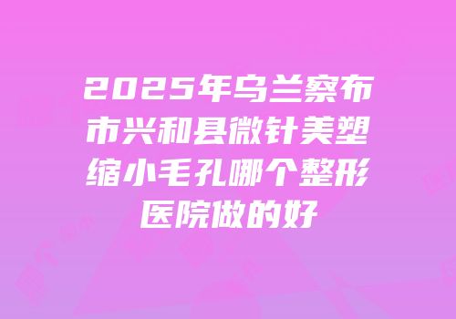 2025年乌兰察布市兴和县微针美塑缩小毛孔哪个整形医院做的好