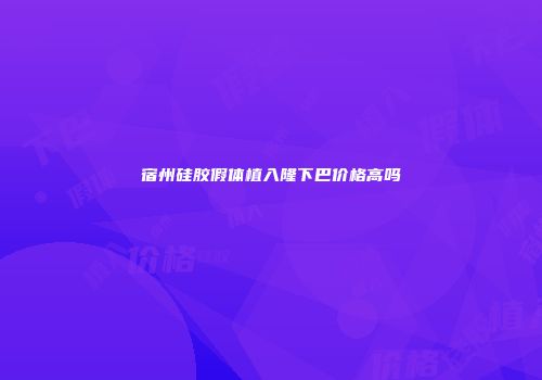 宿州硅胶假体植入隆下巴价格高吗