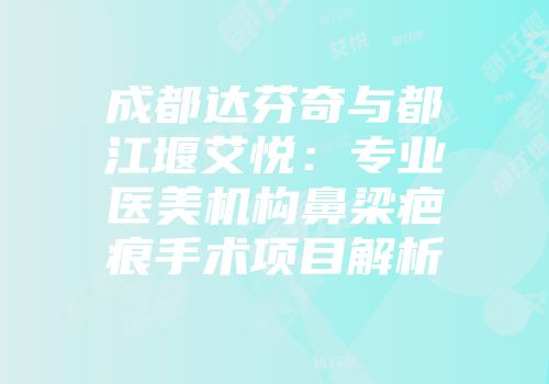 成都达芬奇与都江堰艾悦：专业医美机构鼻梁疤痕手术项目解析