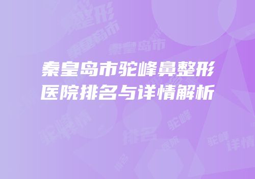 秦皇岛市驼峰鼻整形医院排名与详情解析