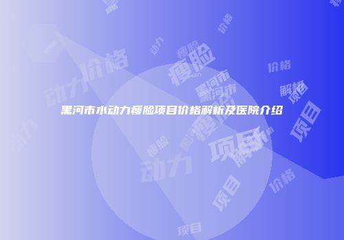 黑河市水动力瘦脸项目价格解析及医院介绍