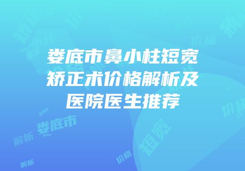 娄底市鼻小柱短宽矫正术价格解析及医院医生推荐