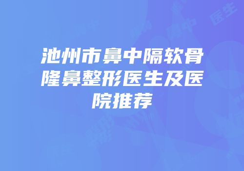 池州市鼻中隔软骨隆鼻整形医生及医院推荐