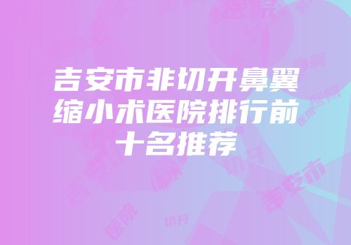 吉安市非切开鼻翼缩小术医院排行前十名推荐