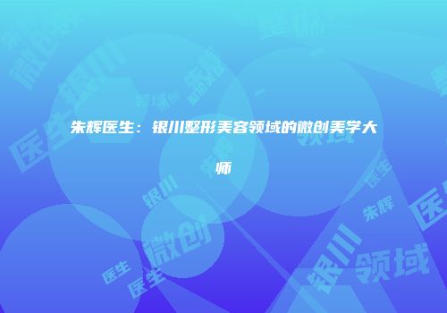 朱辉医生：银川整形美容领域的微创美学大师