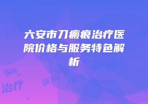 六安市刀瘢痕治疗医院价格与服务特色解析