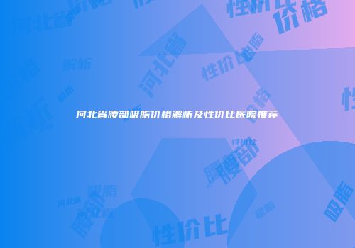 河北省腰部吸脂价格解析及性价比医院推荐