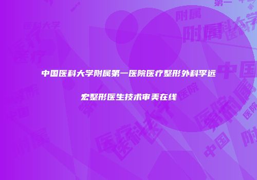 中国医科大学附属第一医院医疗整形外科李远宏整形医生技术审美在线